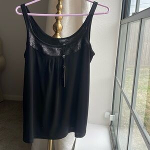 Talbots black camisole with sequin neckline